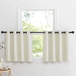 Neutral Linen Blend Blackout Curtains – 52"x24" (Set of 2)